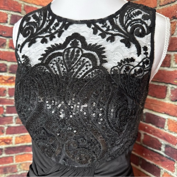 Eliza J Black and White Lace Prom Dress - Picture 3 of 6